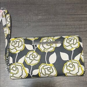 Betsey Johnson Floral Black and Yellow Women's Wristlet